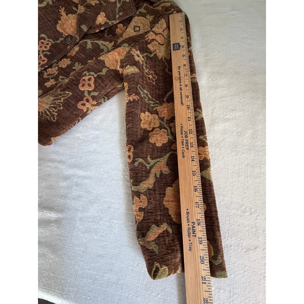 Vtg Painted Pony Floral Tapestry Cropped Jacket M Cottagecore USA 90s - Picture 8 of 8